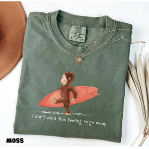Comfort Colors Curious Surfer Monkey Shirt Nostalgic Summer Beach Graphic Tee I Dont Want This Feeling To Go Away Vacation Tee 1782880003693.jpg