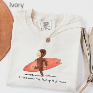 Comfort Colors Curious Surfer Monkey Shirt Nostalgic Summer Beach Graphic Tee I Dont Want This Feeling To Go Away Vacation Tee 1782880003763.jpg