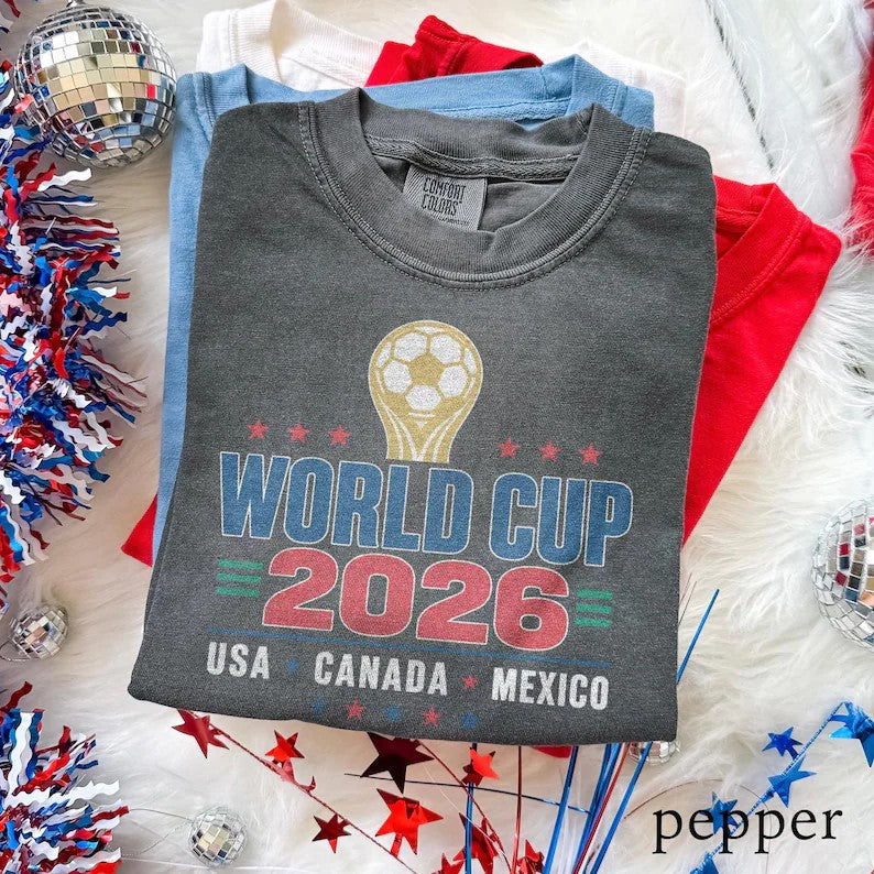 World Cup 2026 Trophy Soccer Tee Usa Canada Mexico Football Fan Shirt International Sports Graphic Top 1782890545423.jpg