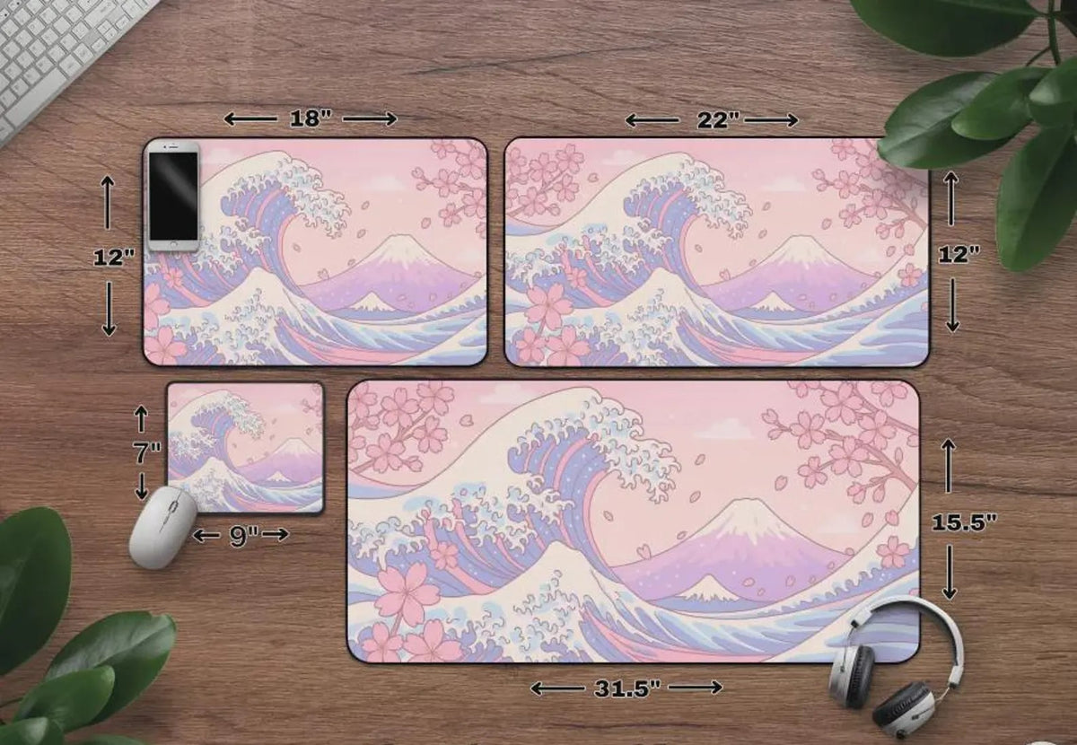 Kawaii Cherry Blossom Great Wave Leather Desk Mat Cute Pastel Pink  Blue Sakura Desk Mat Large Anime Mat For Gaming And Office 1782893354561.jpg