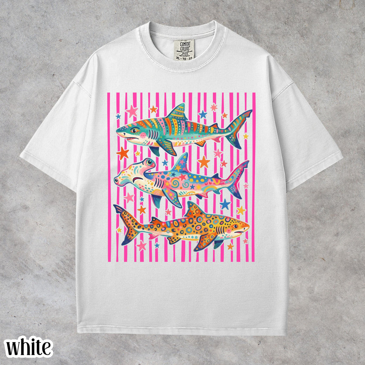 Comfort Colors Shark Shirt Aesthetic Tropical Ocean Graphic Tee Bright Marine Life Coastal Tshirt Summer Beach Shark Week Lover T Shirt 1782959806382.jpg
