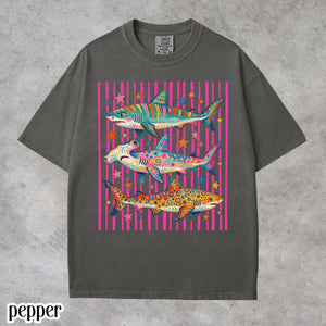 Comfort Colors Shark Shirt Aesthetic Tropical Ocean Graphic Tee Bright Marine Life Coastal Tshirt Summer Beach Shark Week Lover T Shirt 1782959806454.jpg