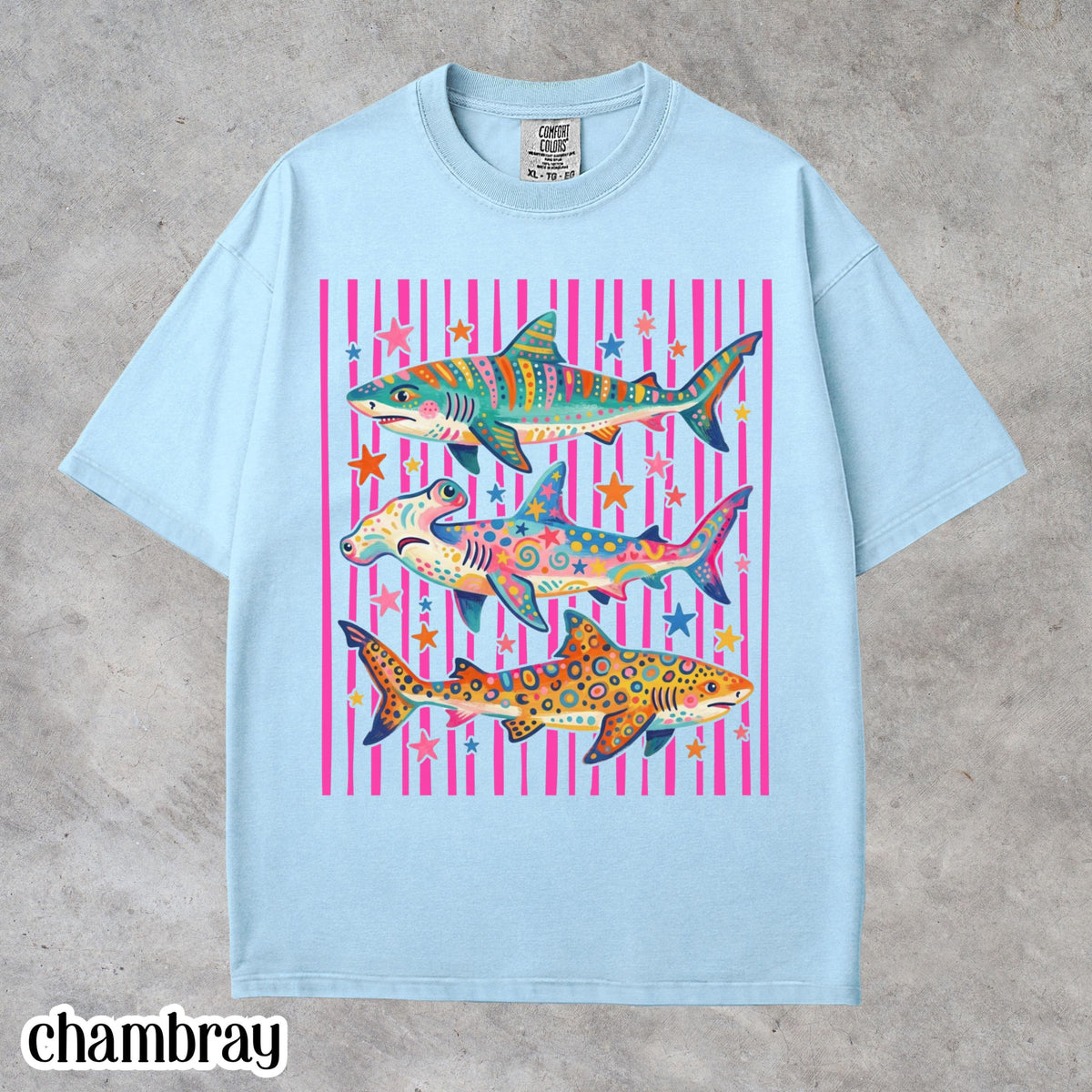 Comfort Colors Shark Shirt Aesthetic Tropical Ocean Graphic Tee Bright Marine Life Coastal Tshirt Summer Beach Shark Week Lover T Shirt 1782959806496.jpg