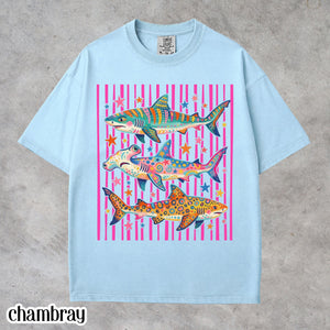 Comfort Colors Shark Shirt Aesthetic Tropical Ocean Graphic Tee Bright Marine Life Coastal Tshirt Summer Beach Shark Week Lover T Shirt 1782959806496.jpg