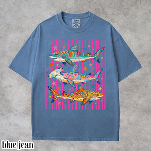 Comfort Colors Shark Shirt Aesthetic Tropical Ocean Graphic Tee Bright Marine Life Coastal Tshirt Summer Beach Shark Week Lover T Shirt 1782959806645.jpg