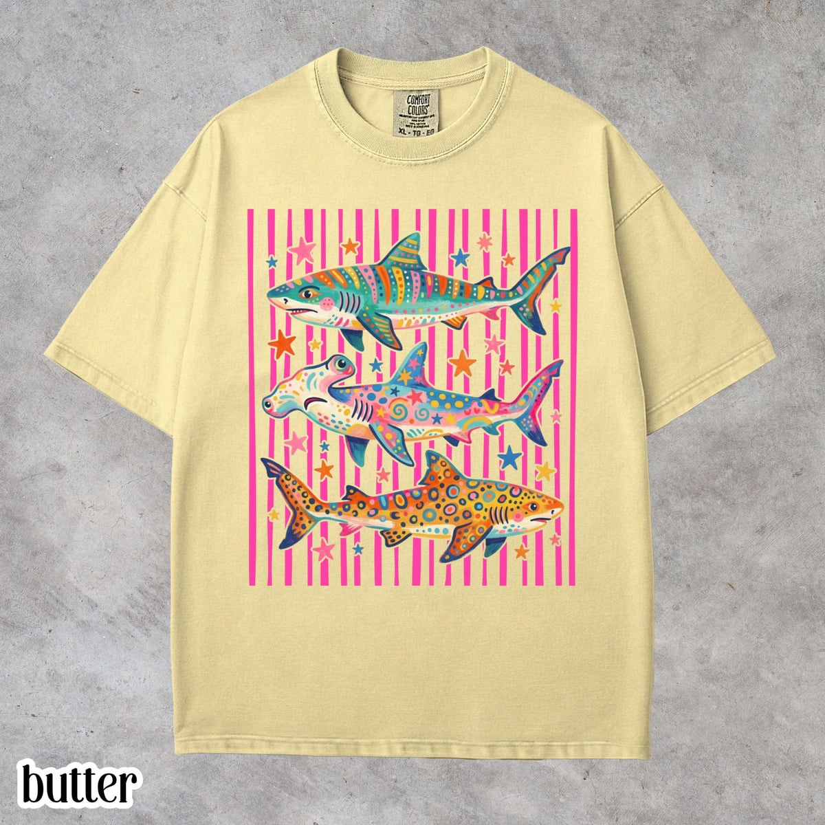 Comfort Colors Shark Shirt Aesthetic Tropical Ocean Graphic Tee Bright Marine Life Coastal Tshirt Summer Beach Shark Week Lover T Shirt 1782959806666.jpg