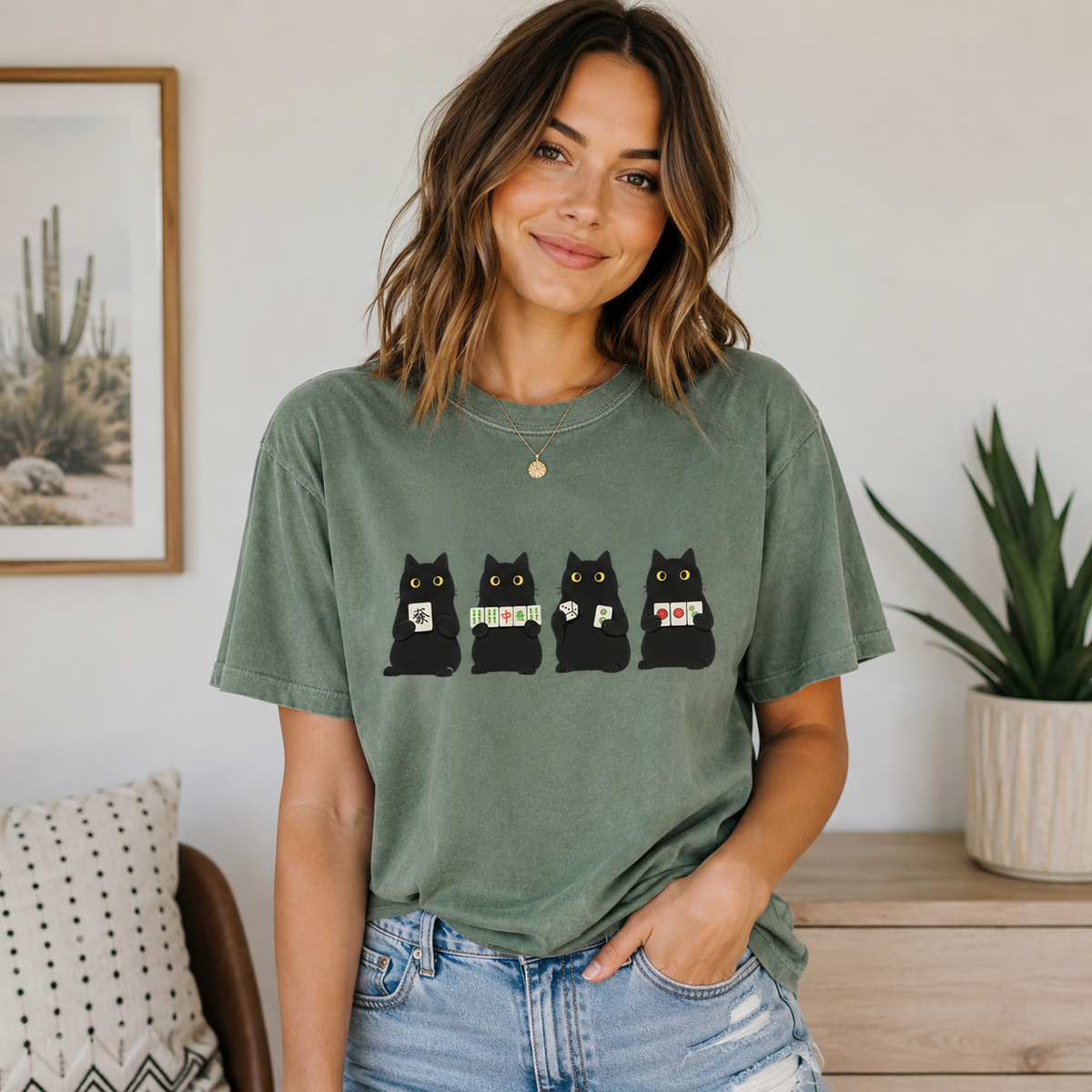 Mahjong Black Cat Shirt Funny Board Game Tshirt Game Night Gift For Her Women Mah Jongg Gift Comfort Colors Mahj Club Tee 1782981928611.png