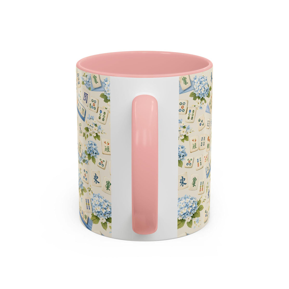 Mahjong Tile Coffee Mug Pink Floral Hydrangea  Mahjong Mom Gift  Coastal Grandmillennial Mahjong Lover Cup  Game Night Coffee Mug 1782986334425.jpg