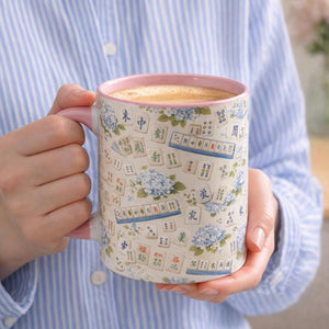 Mahjong Tile Coffee Mug Pink Floral Hydrangea  Mahjong Mom Gift  Coastal Grandmillennial Mahjong Lover Cup  Game Night Coffee Mug 1782986335000.jpg