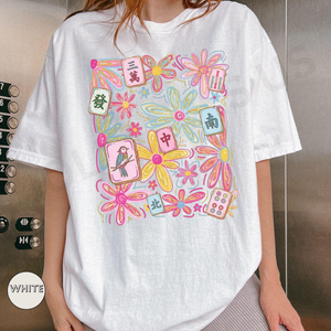 Floral Mahjong Shirt Boho Spring Tile Tee Hidden Crack Dot Bam Shirt Daisy Mahjong Tee Mahjong Ladies Gift Girls Game Night Shirt 1783046587635.png