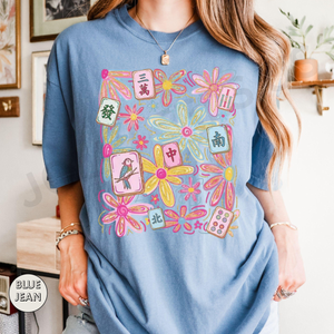 Floral Mahjong Shirt Boho Spring Tile Tee Hidden Crack Dot Bam Shirt Daisy Mahjong Tee Mahjong Ladies Gift Girls Game Night Shirt 1783046587636.png