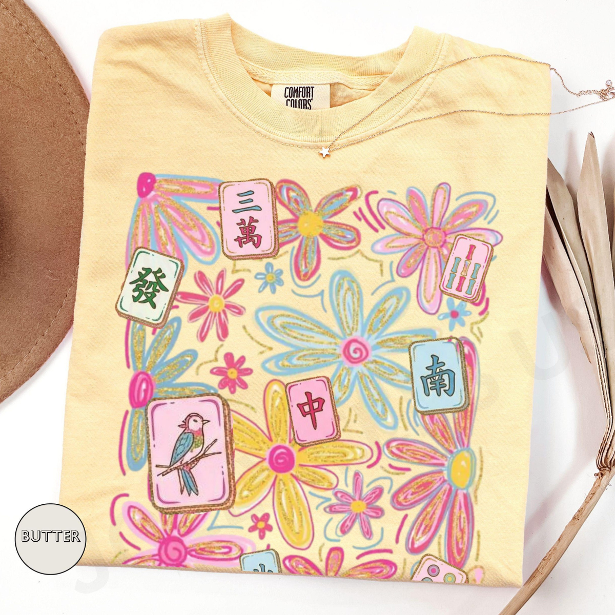 Floral Mahjong Shirt Boho Spring Tile Tee Hidden Crack Dot Bam Shirt Daisy Mahjong Tee Mahjong Ladies Gift Girls Game Night Shirt 1783046588393.png