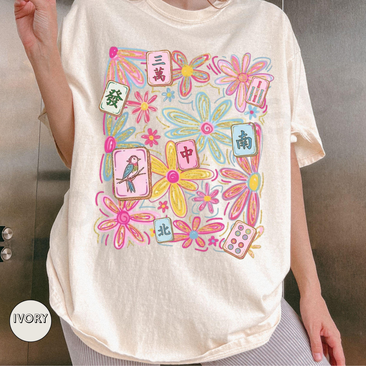 Floral Mahjong Shirt Boho Spring Tile Tee Hidden Crack Dot Bam Shirt Daisy Mahjong Tee Mahjong Ladies Gift Girls Game Night Shirt 1783046588509.png