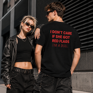 Funny Red Flags Bull T Shirt For Men Black Graphic Tee With Red Back Print Sarcastic Streetwear Shirt Casual Party Outfit 1783140593563.png