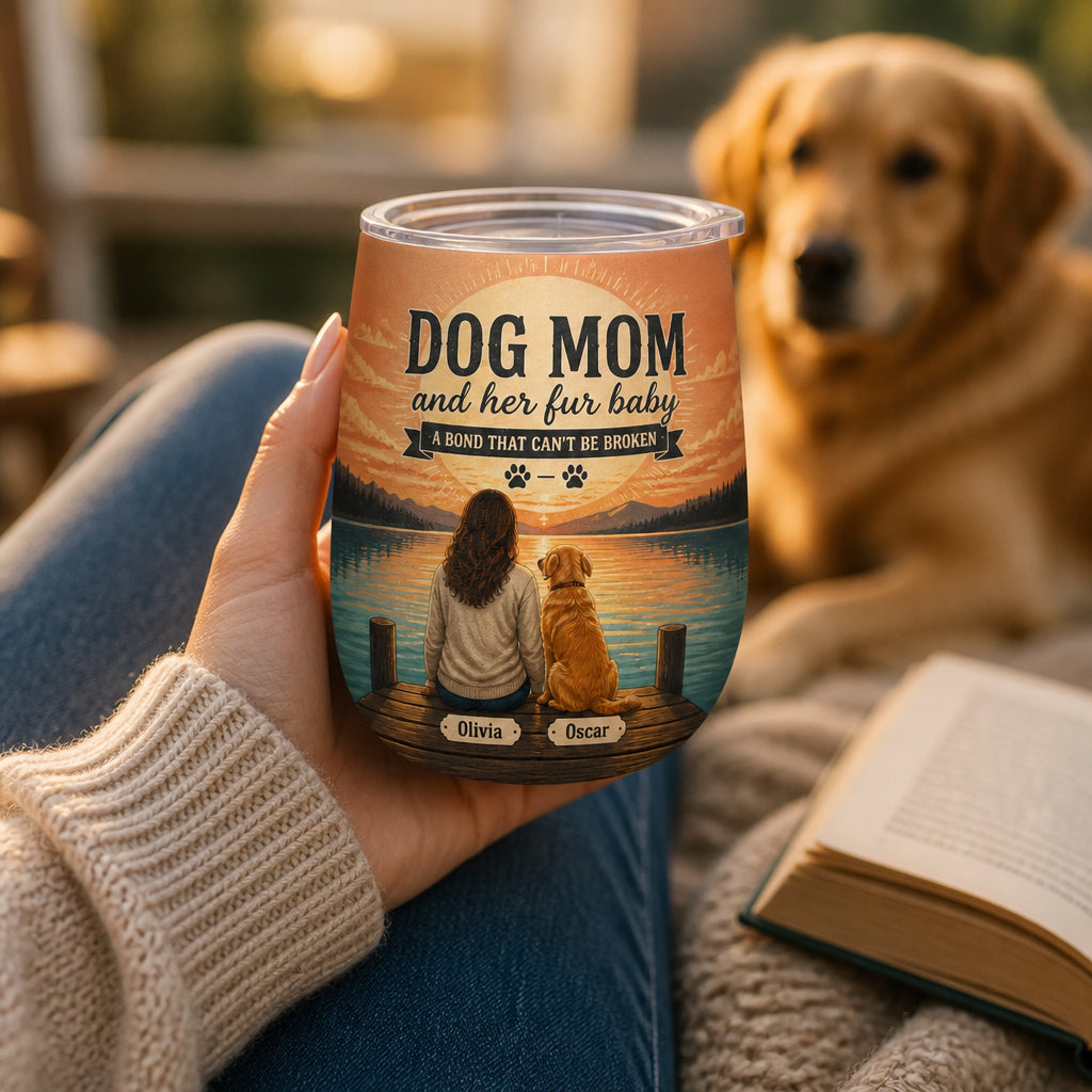 Dog Mom & Fur Baby — Custom Portrait Wine Tumbler - Personalized Wine Tumbler 17866091-fa25-4e17-9368-6e10425620e0.jpg