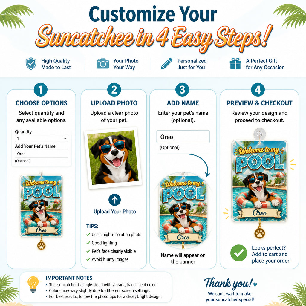 Welcome To My Pool Personalized Dog Garden Flag - Personalized 1 Layered Suncatcher with Charm 178a2437-6b29-4740-9bb8-05b3c06e4d23.jpg