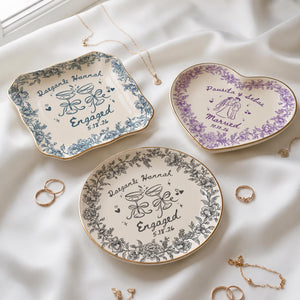 Personalized Ceramic Ring Dish, Custom Engagement Gift, Whimsical Gift for Engaged Couples Newlyweds Friends, Wedding Bride & Groom 17adbbc0-bb76-4d10-ae82-9d23c8e7a3cc-5.jpg