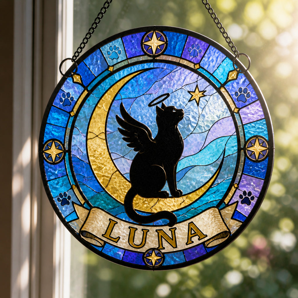 Angel Cat Memorial Stained-Glass Suncatcher – Personalized Name - Personalized Suncatcher Stained Glass 17b102dd-3908-4c6f-90cf-1fd0be234001.jpg