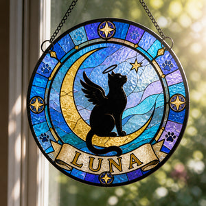 Angel Cat Memorial Stained-Glass Suncatcher – Personalized Name - Personalized Suncatcher Stained Glass 17b102dd-3908-4c6f-90cf-1fd0be234001.jpg