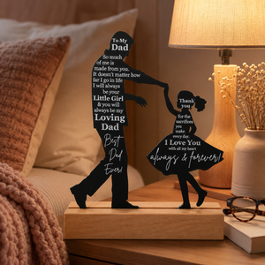 Dad Gifts from Daughter for Birthday Father's Day Christmas Valentine's Day Easter Present - Meaningful Sentimental Dancing Acrylic Plaque Keepsake Desk Decor for Bonus Step Papa Daddy