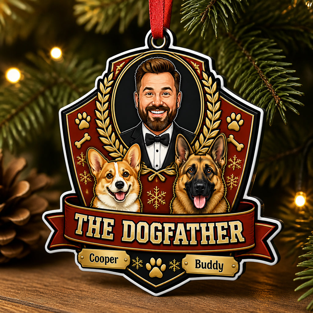 The Dogfather Custom Face + 2 Dogs Ornament - Personalized Laser Cut Custom Shape Ornament 17e18c80-4f4c-4e42-ba84-6eebae253991.jpg