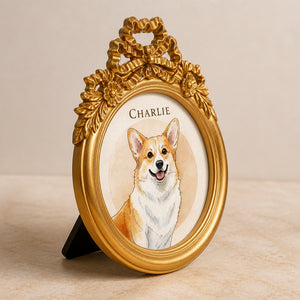 Custom Pet Portrait Picture Frame – Watercolor Illustration with Name - Personalized Picture Frame 17e1d134-710b-4098-a2d2-9a65f6811727.jpg