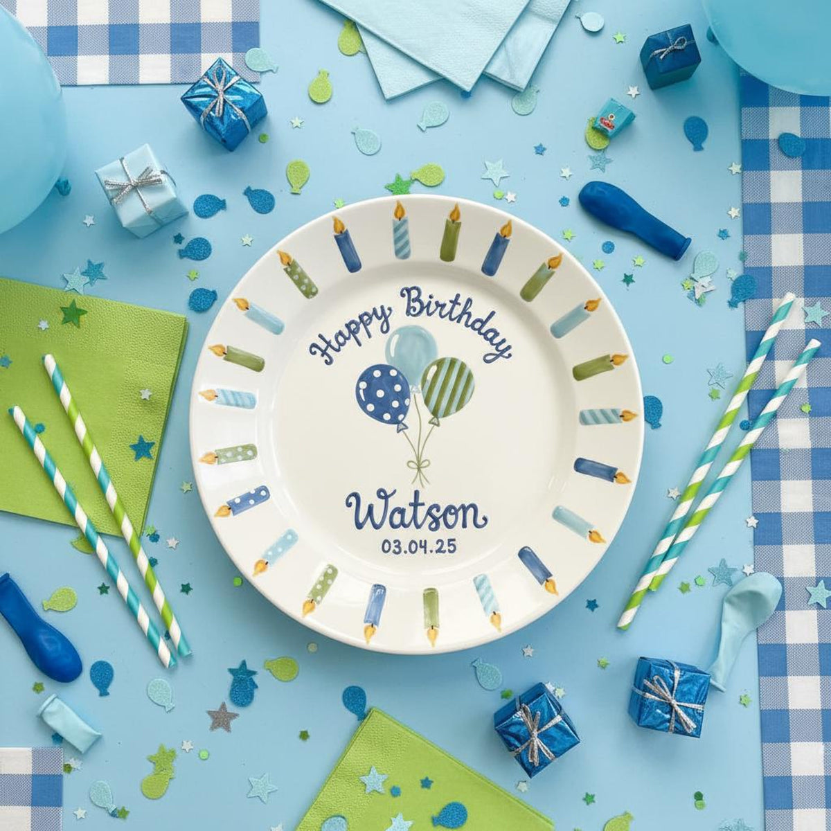 Custom Birthday Plate for Boy | Personalized Happy 1st Birthday Gift | Ceramic Hand Painted Keepsake 17f7b82b-40bd-4f1a-9d8b-15cd43cb739d-7.jpg
