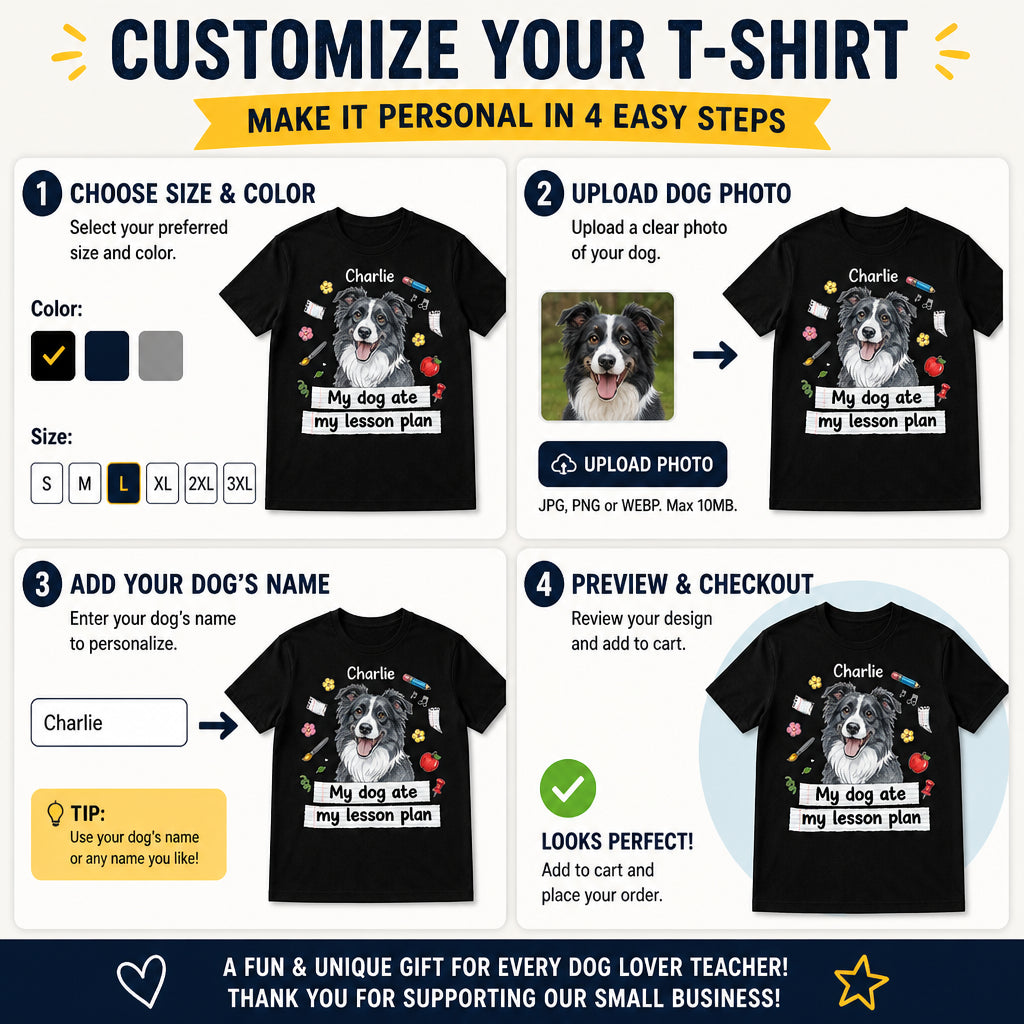 My Dog Ate My Lesson Plan – Teacher Dog Lover Tee (Pet Name) - Personalized T-shirt 17fff930-d54d-4c91-9413-06d853a3212d.jpg
