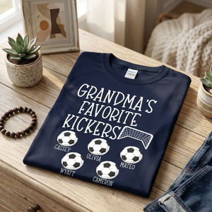 Grandma's Favorite Kickers - Personalized Shirt - Gift For Soccer Grandma