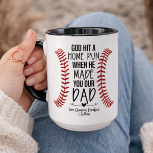 Baseball Dad - Personalized Mug - Gift For Dad, Father's Day, Birthday Gift