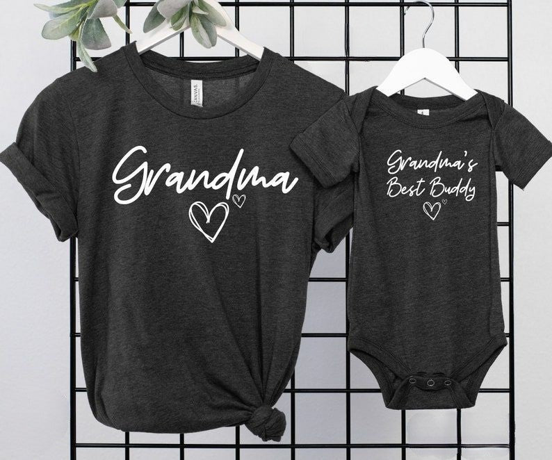 Grandma and Grandchild Matching Set - Funny Grandmother Shirt - New Grandma Gift - Grandmas Buddy Matching Outfit