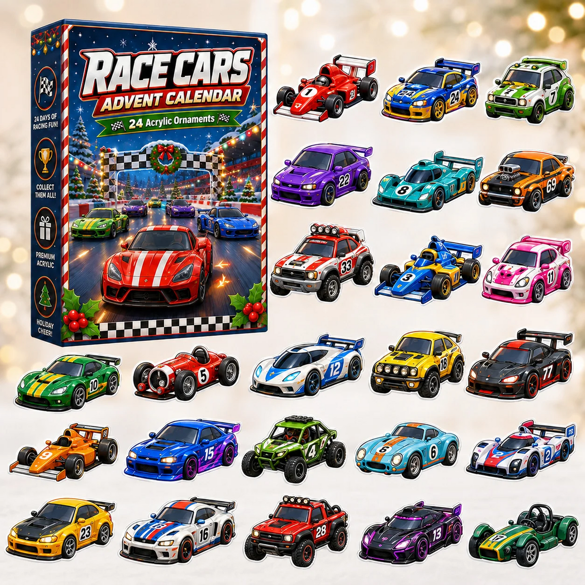 Race Cars Advent Calendar 2026 - 24-Day Festive Countdown, Acrylic Charms Blind Box 1831afc1-adc1-44a0-96f9-9c7b7e33b5a3--.png