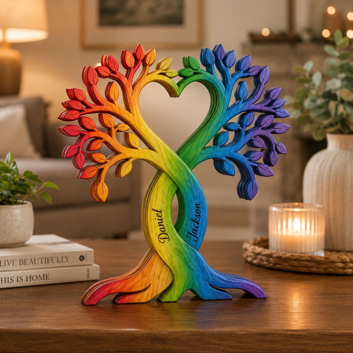 Personalized LGBT Couple Heart Tree Wooden Block, Custom Gay Couple Anniversary Gift, Rainbow Pride Wooden Sign, LGBTQ Wedding Keepsake 1850fbbd-140e-4011-b7b4-d094079acc82-1.jpg
