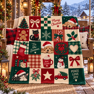 Christmas Patchwork Blanket, Black Cat Puppy Throw, Red Green Plaid Flannel Fleece, Gingerbread Snowman Decor, Cozy Holiday Gift for Women 185a3fe7-e140-4f1d-a4b5-656fb7ff845c-25430437-0c07-43fb-8275-f104a2b54e13.png