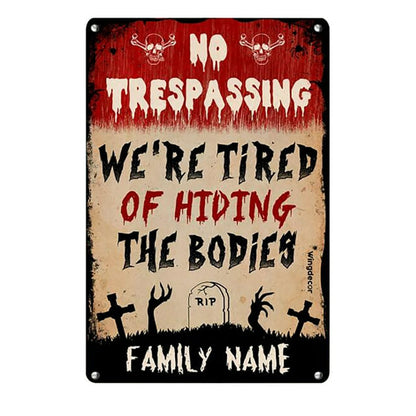 Halloween Signs Outdoor,Custom Family NameHalloween Signs Indoor,Halloween Iron New Signs Decorate the Beautiful Garden