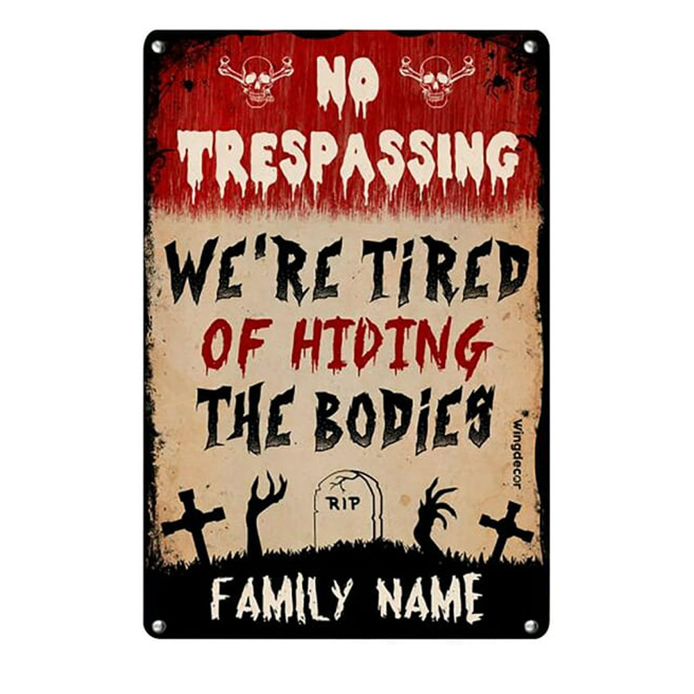 Halloween Signs Outdoor,Custom Family NameHalloween Signs Indoor,Halloween Iron New Signs Decorate the Beautiful Garden