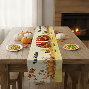 Thankful Goose Turkey Autumn Leaves Cozy Fall Decor - Personalized Table Runner 1870d84f-416a-40e1-823e-a24e058c644c-3.jpg