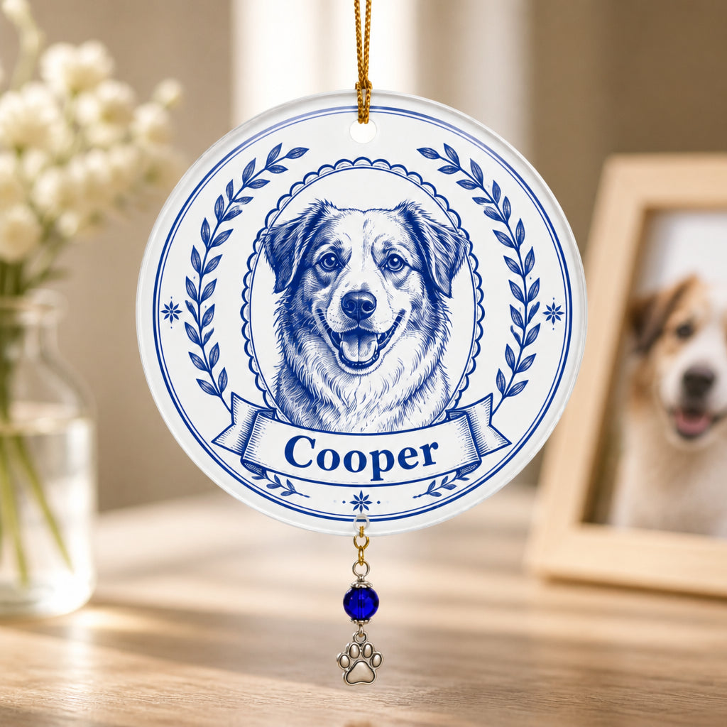 Custom Cobalt Pet Cameo Ornament - Personalized 1 Layered Suncatcher with Charm 18768f91-fbc1-483e-936b-c6562d33a662.jpg