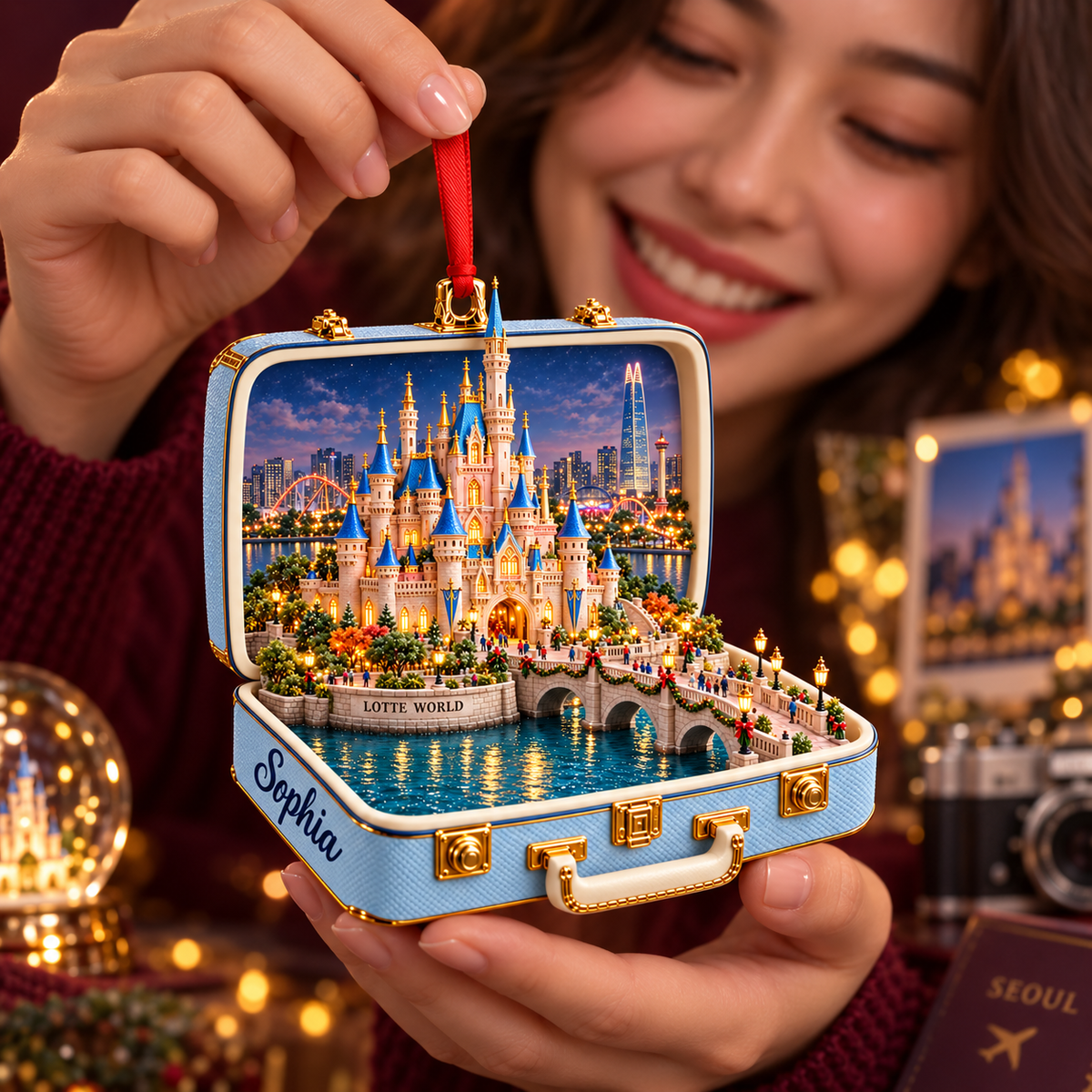 Personalized 3D Lotte World Castle Suitcase Christmas Ornament – Seoul South Korea Travel Souvenir & Gift for Seoul Lovers 187c8bbf-f15d-49b7-b0a9-842ae1de6be3-Lotte-World-castle-travel-keepsake-2.png