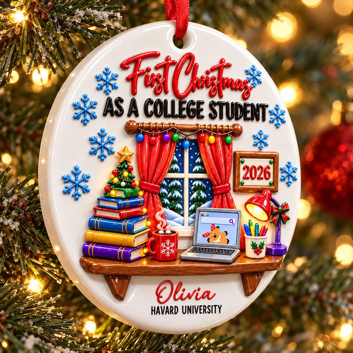 College Student With Desk Design - Personalized Christmas Ornament - Real 3D Raised Ornament 1881c7bf-e9bd-4ccd-b6a2-0d8495febe07-2.jpg