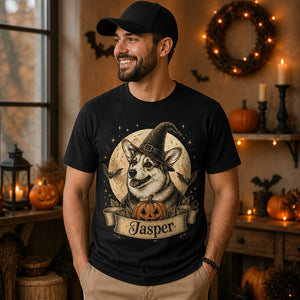Custom Name Witchy Corgi Halloween T‑Shirt - Personalized T-shirt 18862a14-d56a-4f28-849b-4c2546d8c7e2.jpg