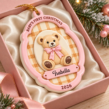 Personalized Baby's First Christmas Teddy Bear Ornament - Custom Name and 2026 Keepsake for Newborns - Real 3D Raised Ornament 189902f4-bc47-4b8c-bad6-029b5cf38e4f-4.jpg