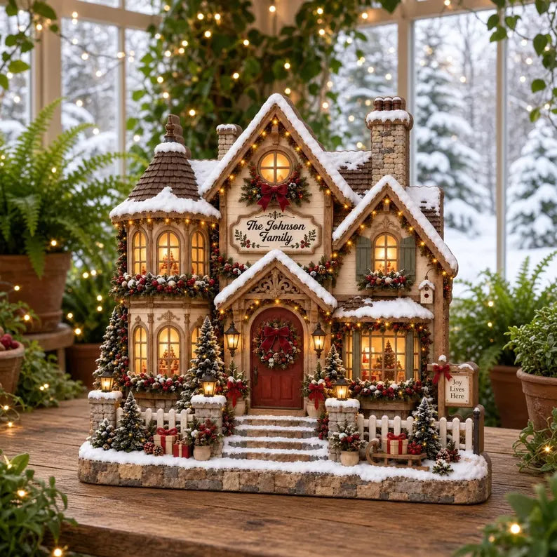 Personalized Christmas House Decor, Custom Family Name Wooden House, Christmas Village Keepsake, New Home Gift, Holiday Tabletop Decor 18a0d195-7709-48a0-a70a-b80c4c4ff1d1-hj-6-.webp
