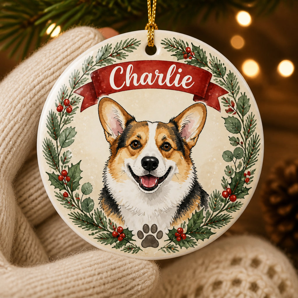 Custom Pet Portrait Name Ornament – Watercolor Wreath - Personalized Ornament 18a19ad3-812b-4adf-a7c5-5123b8b1108b.jpg