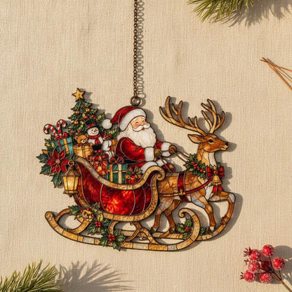 Santa Sleigh & Reindeer Acrylic Suncatcher, Christmas Window Hanging Decor, Festive Holiday Gift 18c13696-4100-4de5-b175-1c146421fe7a-b2.jpg