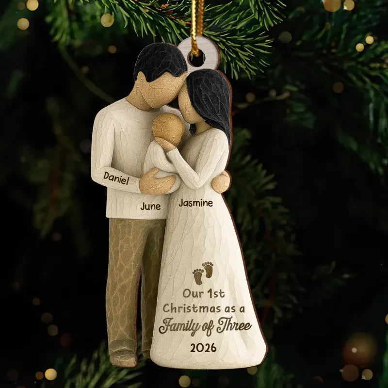 2D Flat Printed First Christmas As Family Of Three Mom Dad & Baby - Personalized Wooden Ornament 18ce18da-ab07-4413-95ae-01363b2bbd0f-t-i-xu-ng.webp