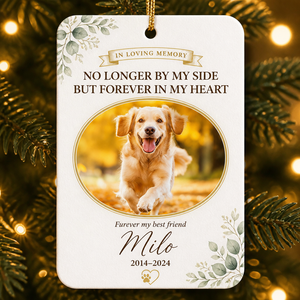 Pet Memorial Photo Ornament - Forever In My Heart - Personalized Aluminum Ornament 18d0896f-830d-48fd-95c2-3510de69bc4a.png