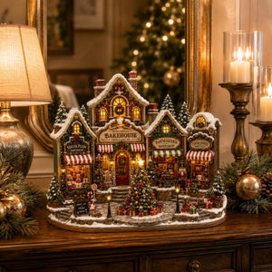 Wooden Christmas Village Block, Illuminated Victorian Town Scene, Holiday Mantel Decor, Winter Home Accent, Housewarming Gift Idea 18f84690-853c-4abc-a73f-15cabbbdb847-4.jpg