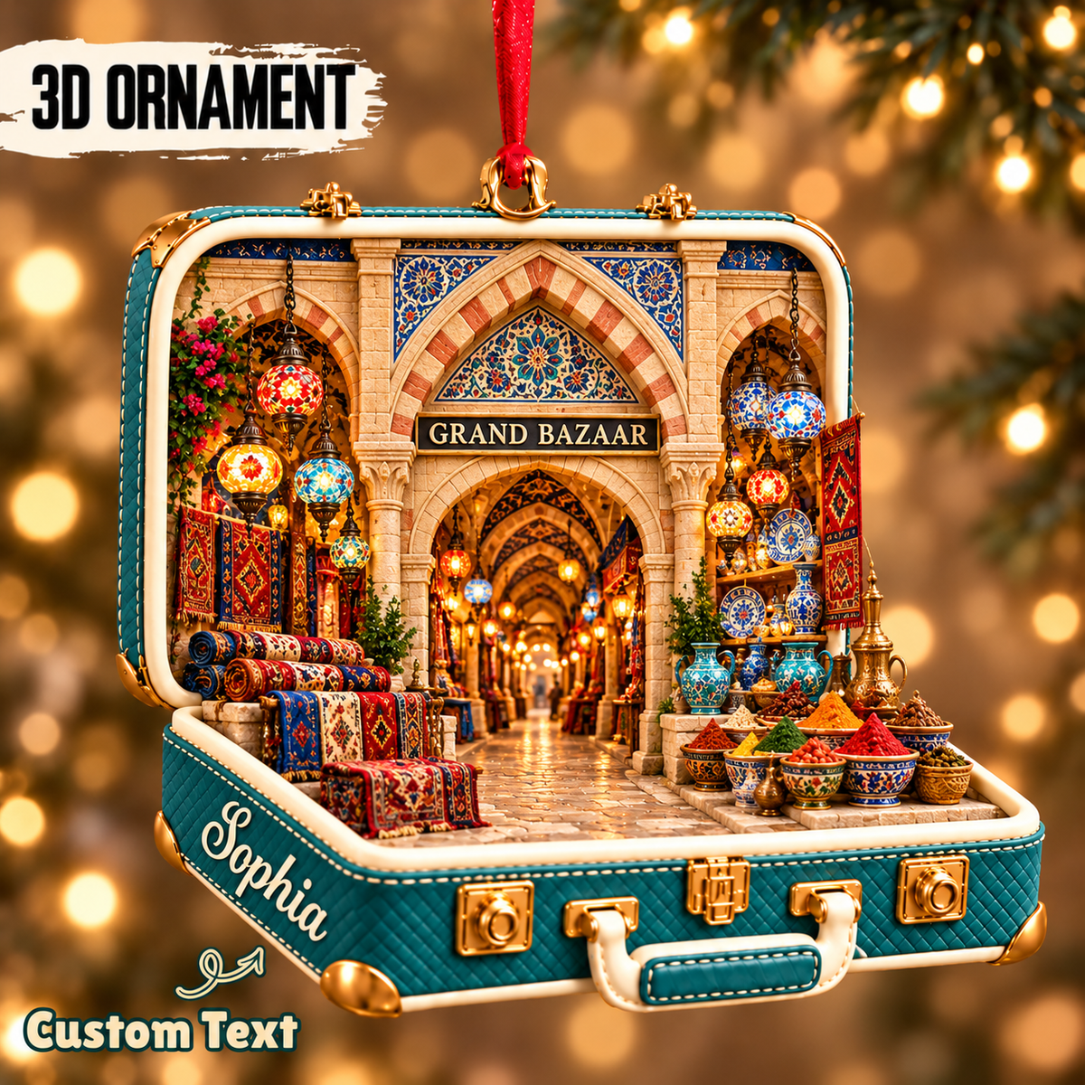Personalized Grand Bazaar 3D Suitcase Christmas Ornament – Istanbul Travel Souvenir & Gift for Turkey Lovers 1907644c-44d5-4bb6-b2e7-a10d8fc334f6-Grand-Bazaar-suitcase-ornament.png