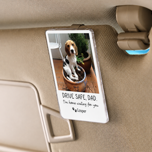 Custom Dog Photo Car Visor Clip, Fathers Day Gift from Dog, Personalized Dog Dad Gift, Dog Lover Gift, Dog Owner Gift